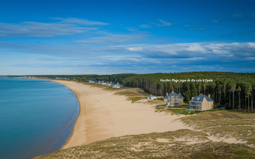Panorama de la plage d'Hardelot avec dunes et villas