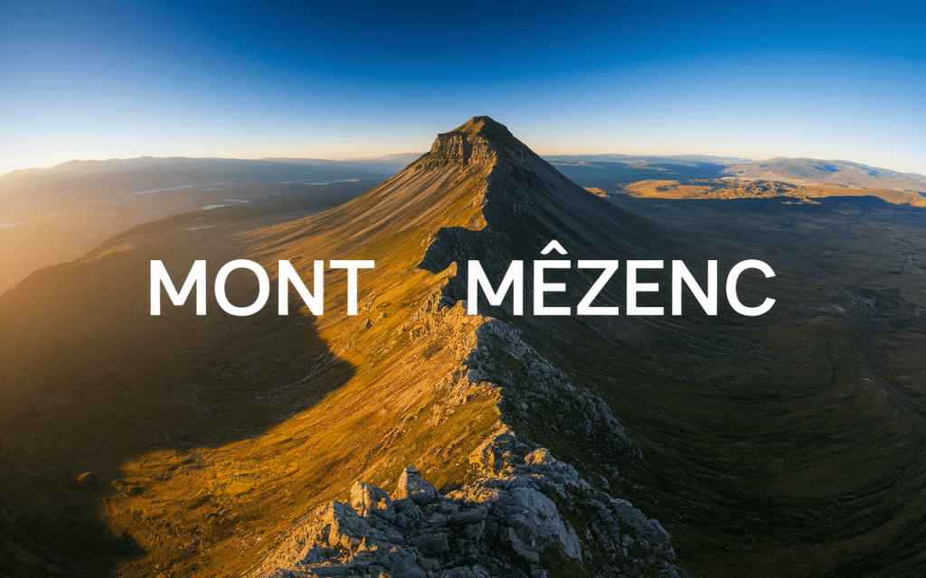 Vue aérienne du mont Mézenc, sommet volcanique Ardèche Haute-Loire