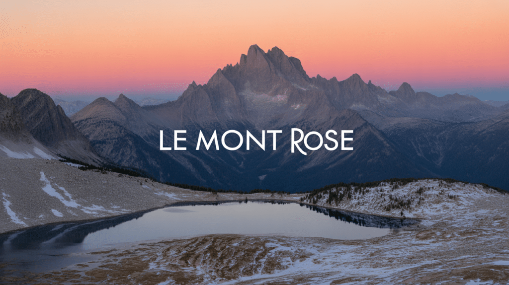 Vue panoramique massif Mont Rose au crépuscule